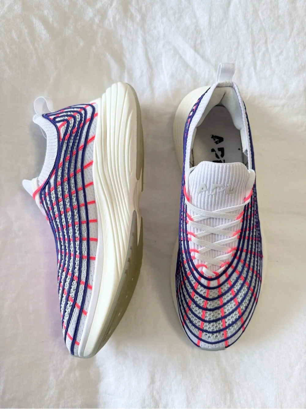 APL Women’s White Blue Pink Knit Sneakers